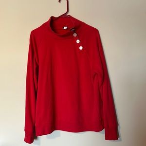 J.Crew factory, red, thin, mock turtleneck sweatshirt